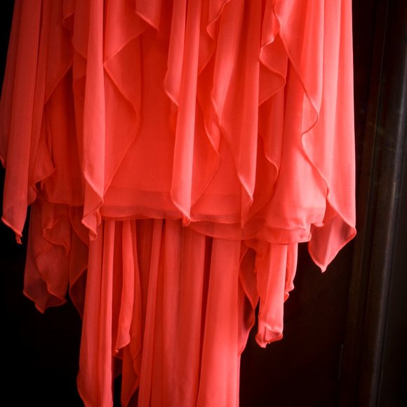 Coral Pink Prom Dress - Picture 4 of 6